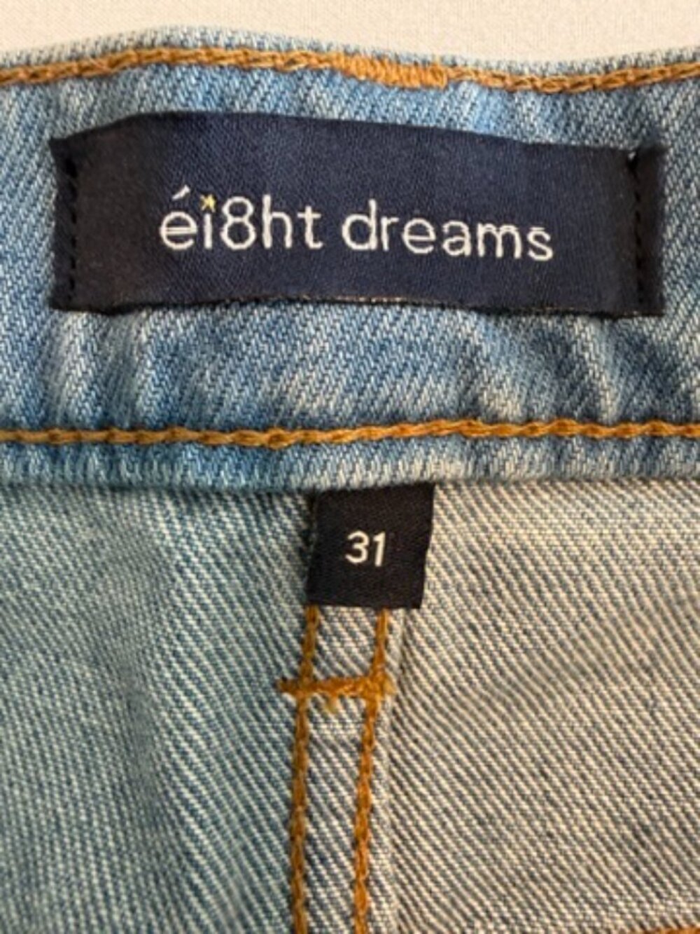 Ei8ht Dreams Slim Boyfriend Distressed Denim Blue Jeans 31 NWT - Picture 9 of 13